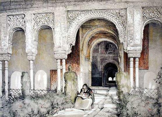 Entrance to the Hall of the Two Sisters (Sala de las dos Hermanas), from 'Sketches and Drawings of t od John Frederick Lewis