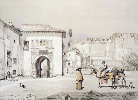 Gate of the Vine (Puerta del Vino), from 'Sketches and Drawings of the Alhambra', engraved by James od John Frederick Lewis