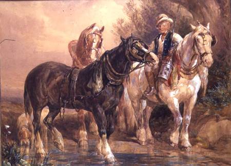 Boy and Cart Horses od John Frederick Tayler