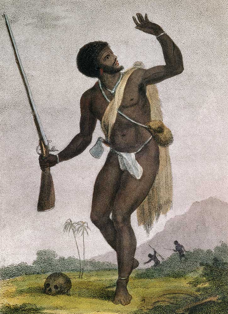 Rebel Slave Armed and on his Guard, from 'Narrative of a Five Years' Expedition against the Revolted od John Gabriel Stedman