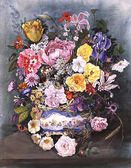 Flowers in a Sevres Jardiniere  od John  Gubbins