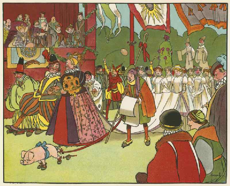 The revels at Kenilworth (colour litho) od John Hassall