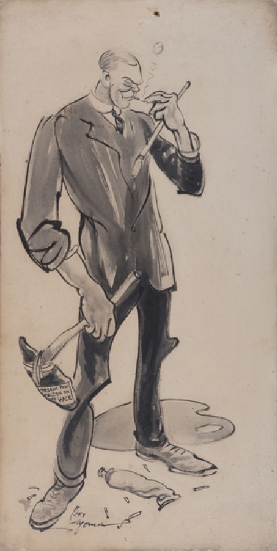 Portrait of Bert Thomas (pen & ink on board) od John Hassall