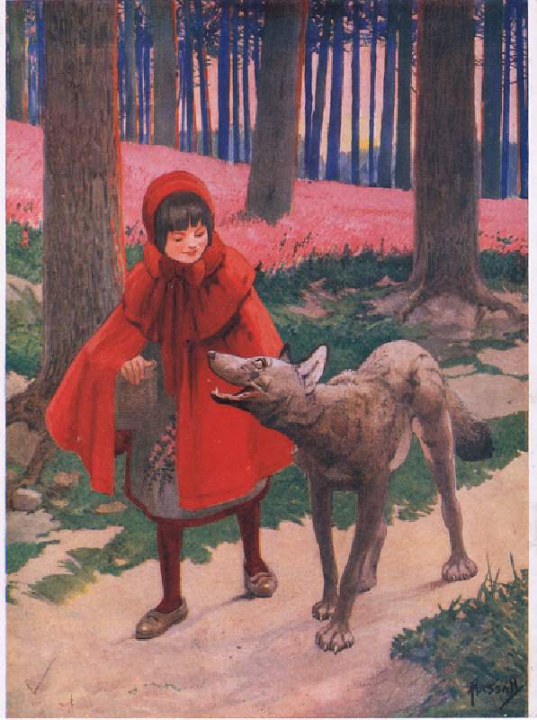 Red Riding Hood (colour litho) od John Hassall