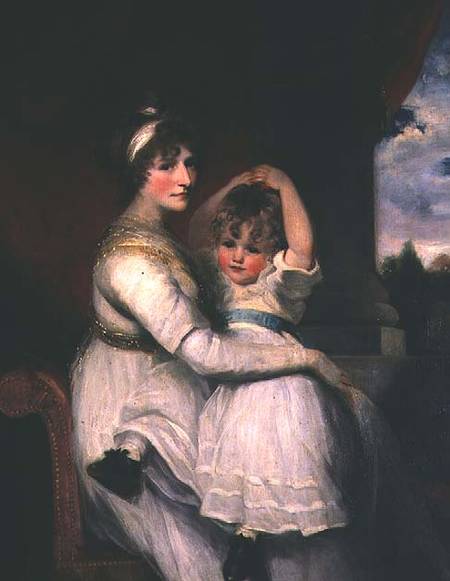 Georgina, Countess of Bathurst and her son od John Hoppner