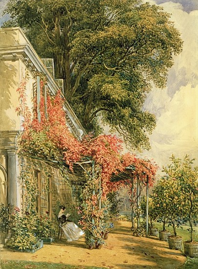 Garden Front of Mr. Robert Vernon''s House at Twickenham od John James Chalon