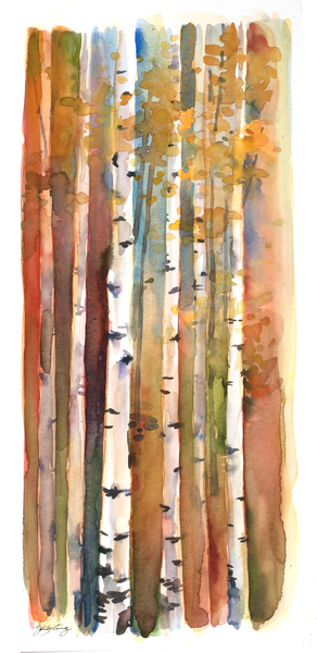 Birches in Autumn od John Keeling