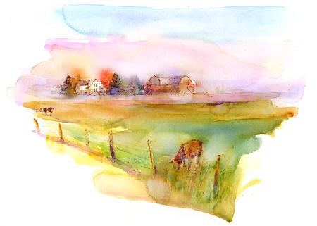 Country scene with cows