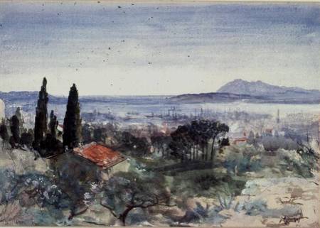 Looking Down on the Harbour of Toulon od John MacWhirter