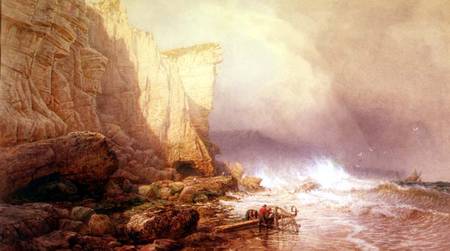 Stormy Weather, Clearing Seaton Cliffs, South Devon od John Mogford