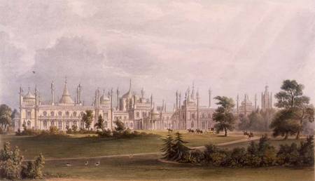The West Front from Views of the Royal Pavilion, Brighton od John  Nash