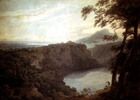The Lake of Nemi and the town of Genzano od John Robert Cozens