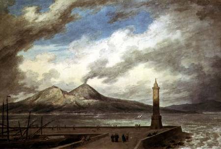 Vesuvius and Somma from the Mole at Naples od John Robert Cozens