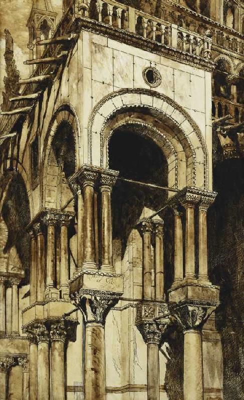 Der südwestliche Portikus des Markusdom, Venedig. od John Ruskin