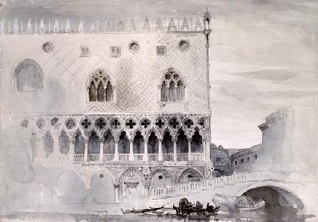 Exterior of Ducal Palace, Venice (pen