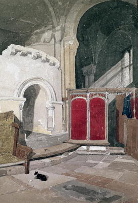 Interior of Norwich Cathedral (w/c on paper) od John Sell Cotman