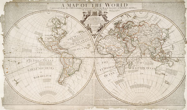 A Map of the World, Corrected from the Observations communicated to the Royal Societies of London an od John Senex