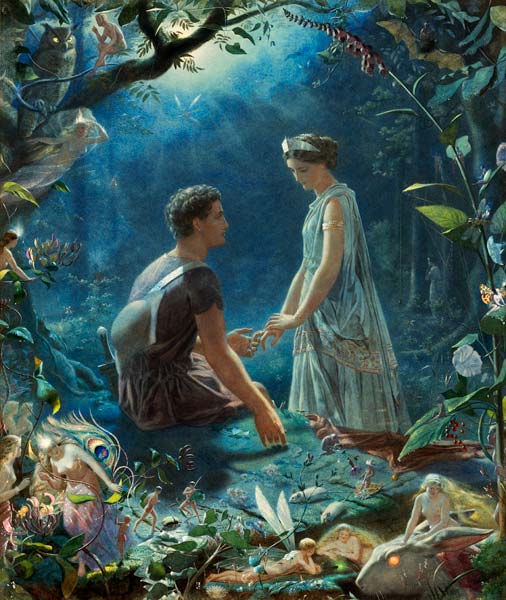 Hermia and Lysander. A Midsummer Night's Dream od John Simmons