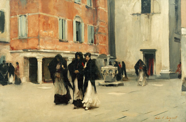 Beim Verlassen der Kirche, Campo San Canciano, Venedig od John Singer Sargent