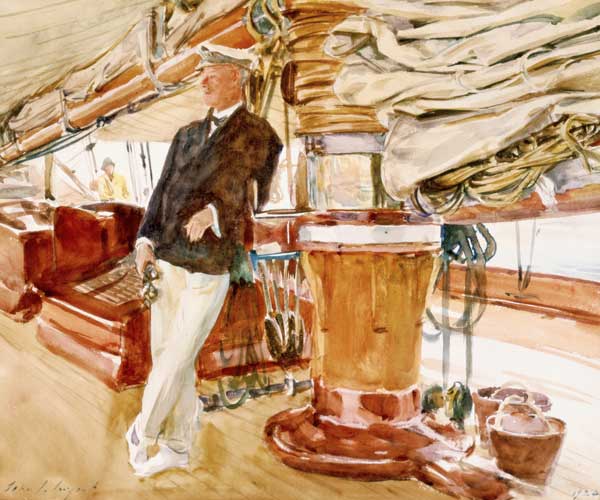 Captain Herbert M. Sears on deck of the Schooner Yacht Constellation od John Singer Sargent