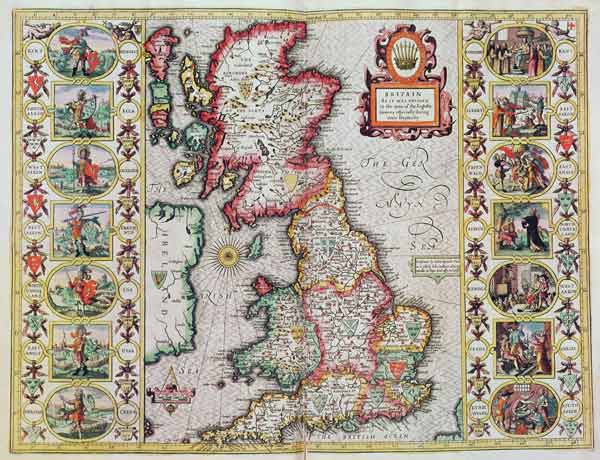 Britain As It Was Devided In The Tyme of the Englishe Saxons especially during their Heptarchy (hand od John Speed