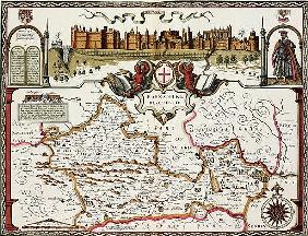 Berkshire; engraved by Jodocus Hondius (1563-1612) from John Speed''s Theatre of the Empire of Great