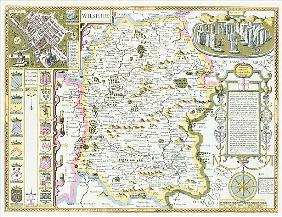 Wiltshire; engraved by Jodocus Hondius (1563-1612) from John Speed''s Theatre of the Empire of Great