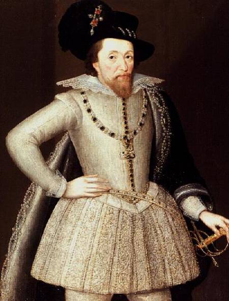 James I, half-length portrait od John the Elder Decritz