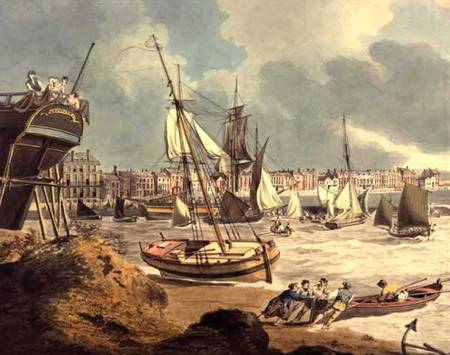 Harbour at Weymouth, Dorset, 1805 (pen, ink and water od John Thomas Seeres