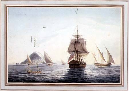 Gibraltar: H.M.S. 'Sirius' sailing off od John Thomas Serres
