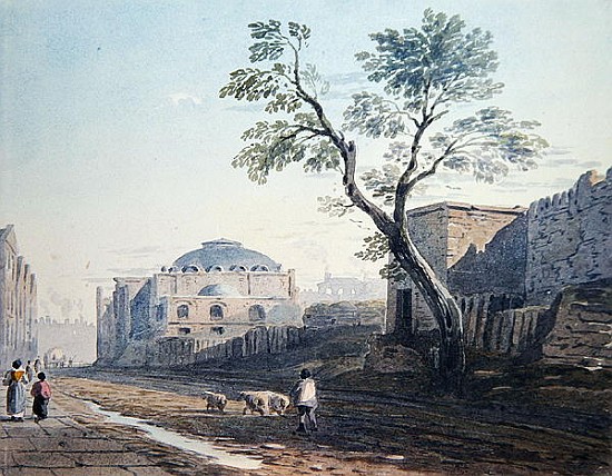 Scotch Church and the remains of London Wall od John Varley