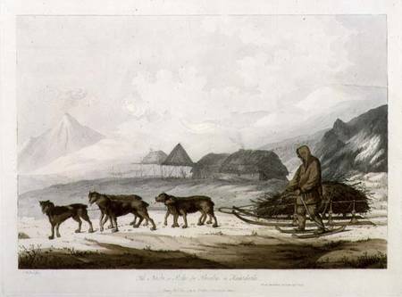 The Narta, or Sledge for Burdens in Kamtschatka, from 'Views in the South Seas' od John Webber
