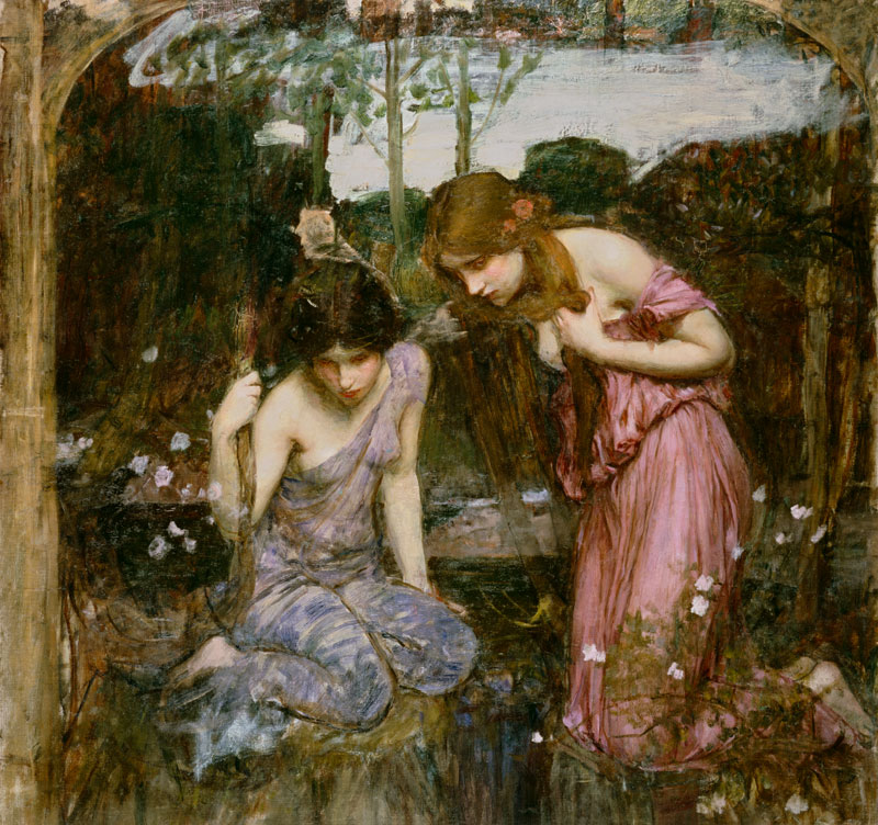 Nymphs finding the head of Orpheus od John William Waterhouse