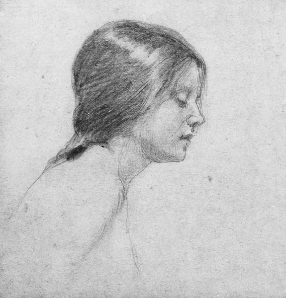 A Study for 'Echo and Narcissus' (pencil on paper) od John William Waterhouse