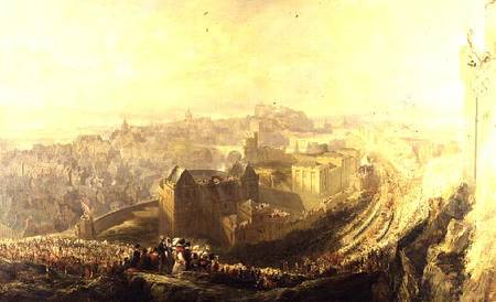 The Entry of George IV into Edinburgh from the Carlton Hill od John Wilson Ewbank