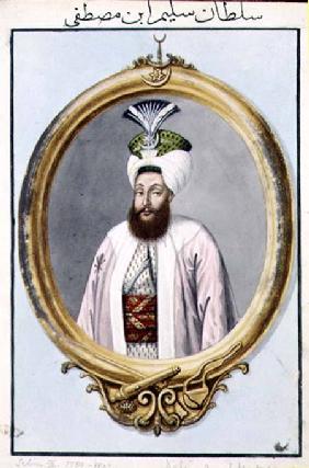 Selim III (1761-1808) Sultan 1789-1807, from 'A Series of Portraits of the Emperors of Turkey'