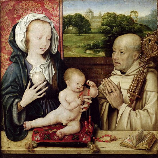 The Virgin and Child worshipped by St.Bernard od Joos van Cleve