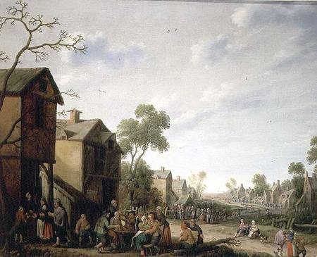 A Village Street Scene od Joost Cornelisz Droochsloot
