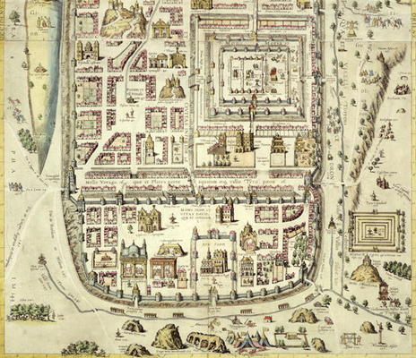 Map of Jerusalem and the surrounding area, from 'Civitates Orbis Terrarum' by Georg Braum (1541-1622 od Joris Hoefnagel