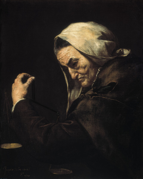 J.De Ribera / The old usurer od José (auch Jusepe) de Ribera