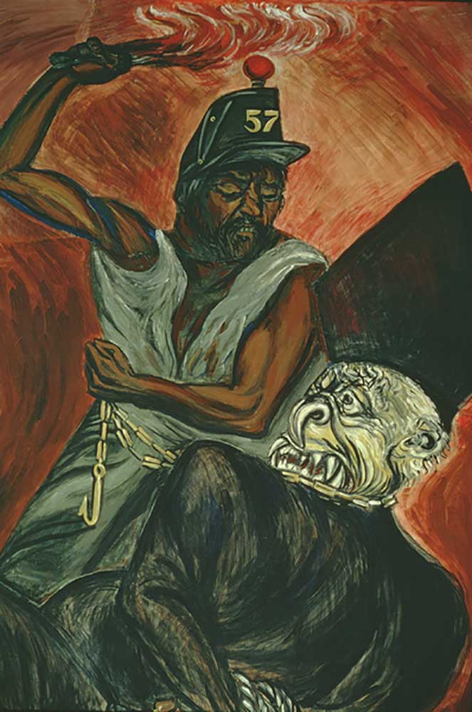 Juarez and the Defeat of the Empire mural, detail from The Political Cleric od José Clemente Orozco