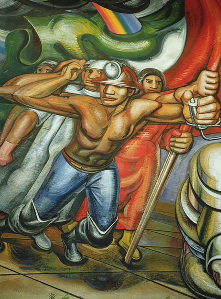 Procession of workers and miners, from the cycle, The Mexican people call for social security od José Clemente Orozco