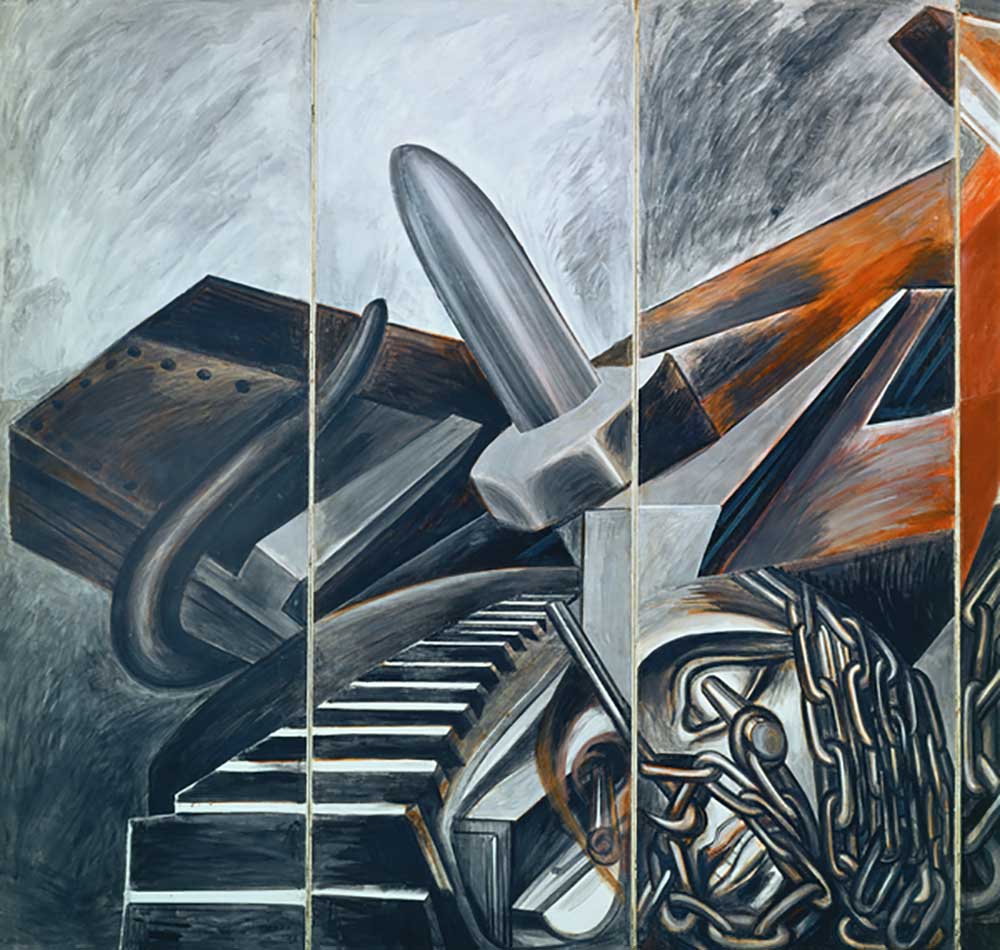Dive bomber and Tank, 1940 od José Clemente Orozco