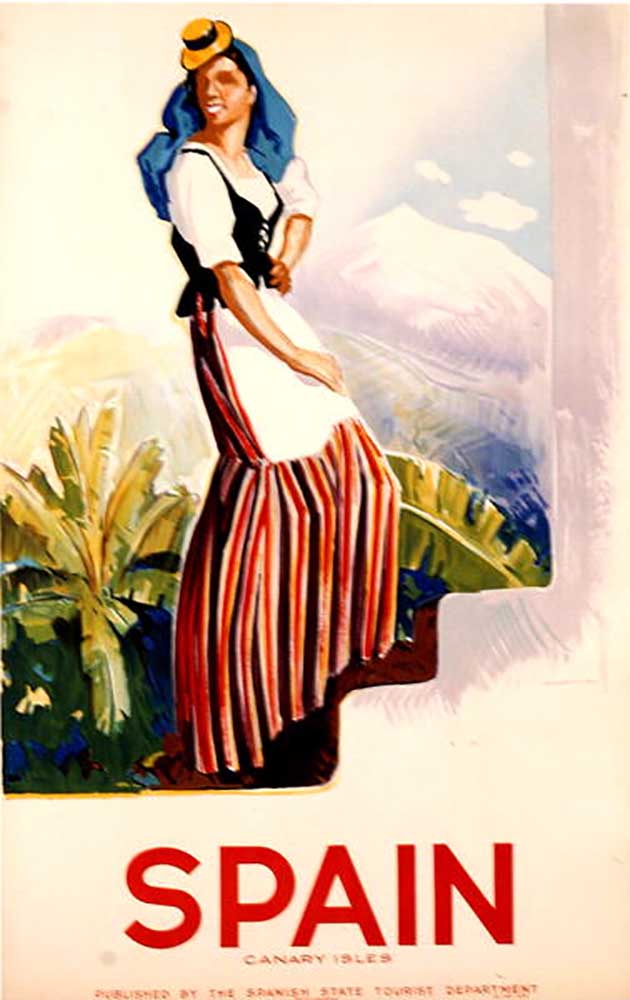 Poster promoting the Canary Islands, published by the Spanish State Tourist Department, 1930 od Jose Morell
