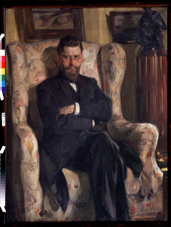Portrait of the collector Alexey A. Bakhrushin (1865-1929) od Josef Emmanuelowitsch Bras