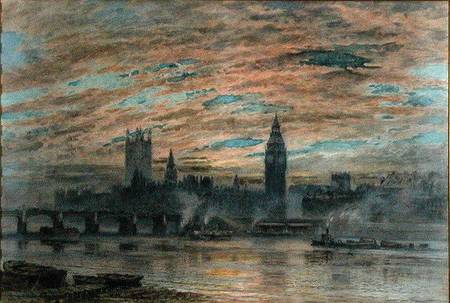Westminster from the Surrey Bank od Joseph Arthur Palliser Severn