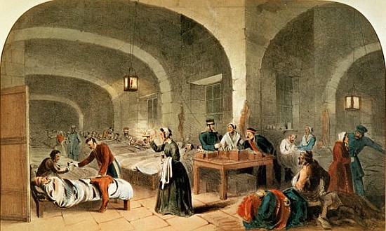 Sketch of a ward at the Hospital at Scutari, c.1856 od Joseph-Austin Benwell