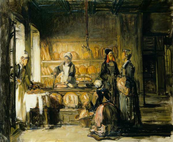 Interior of a Breton Boulangerie, c.1906 (oil on canvas) od Joseph Bail