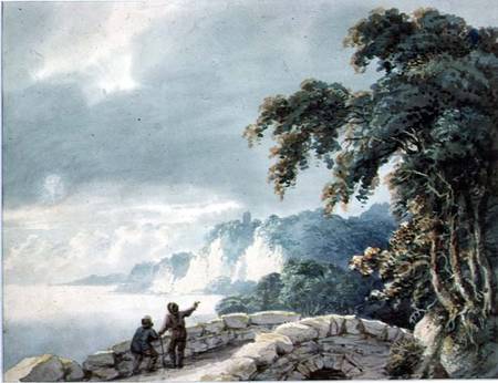 Landscape with Trees, Bridge and Figures od Joseph Barber