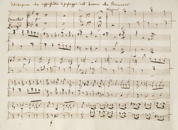 Ouverture from the score of ''Spring'', from the oratorio ''The Seasons'', first performed April od Joseph Haydn